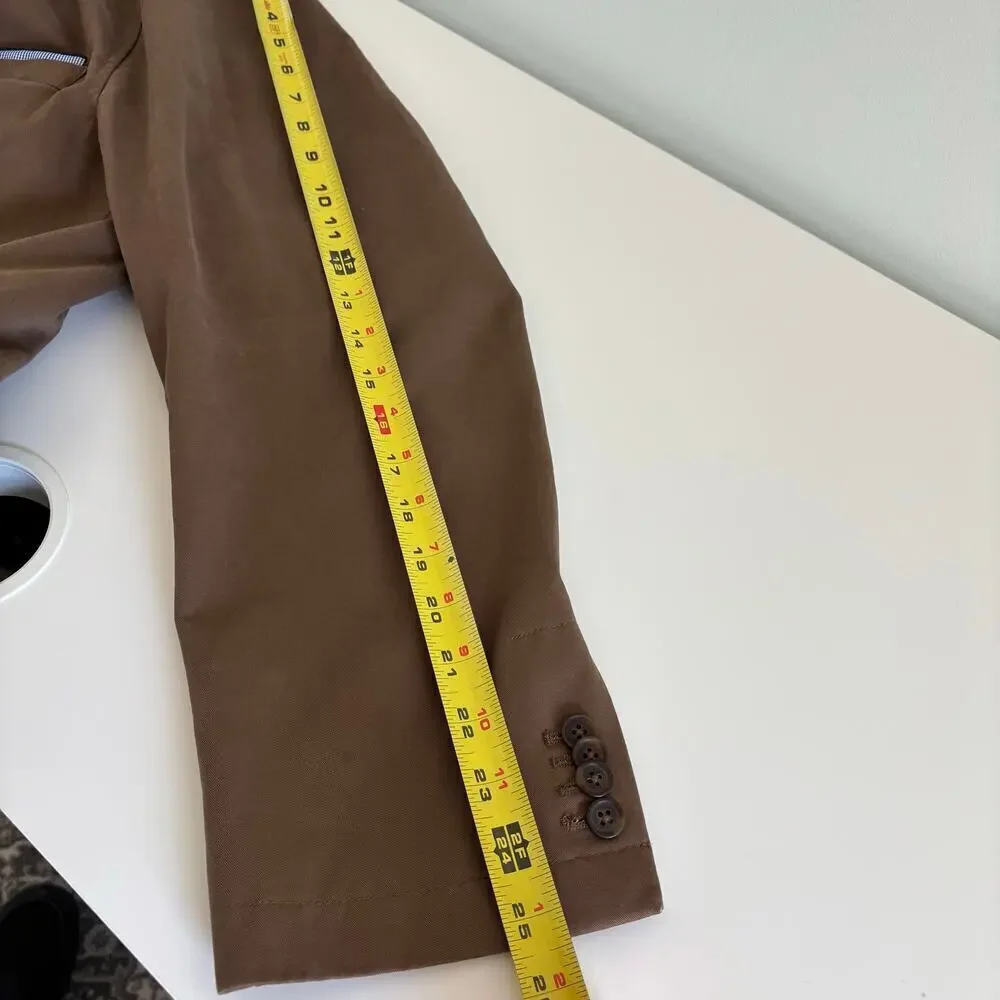 Cremieux Classic Sport Coat Blazer size Large Chocolate Brown Cotton Breathable